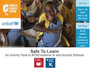 World's Largest Lesson on Save to Learn. An Activity Pack to End violence in and around schools.