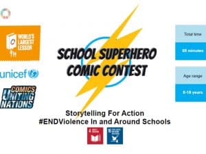 World's Largest Lesson School Superhero Comic Contest.