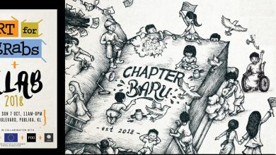 illustration of a book with the words Chapter baru. Established 2018. Around the book are children in various activities. One child is sitting on a wheelchair.