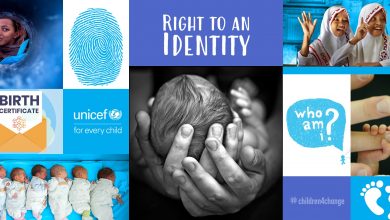 Photo collage on every person's right to an Identity.