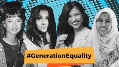 four women together. Below them are the words Generation Equality.