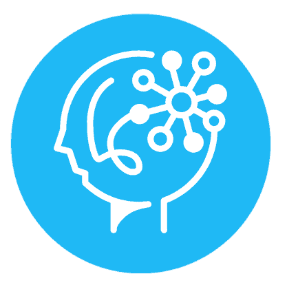 mental health icon showing neurons in brain.